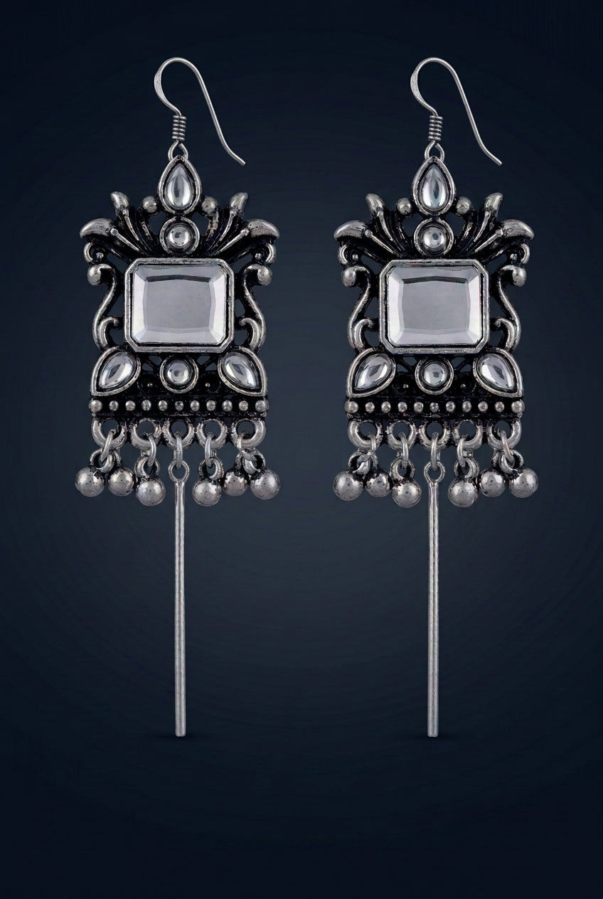 Oxidised loop earings